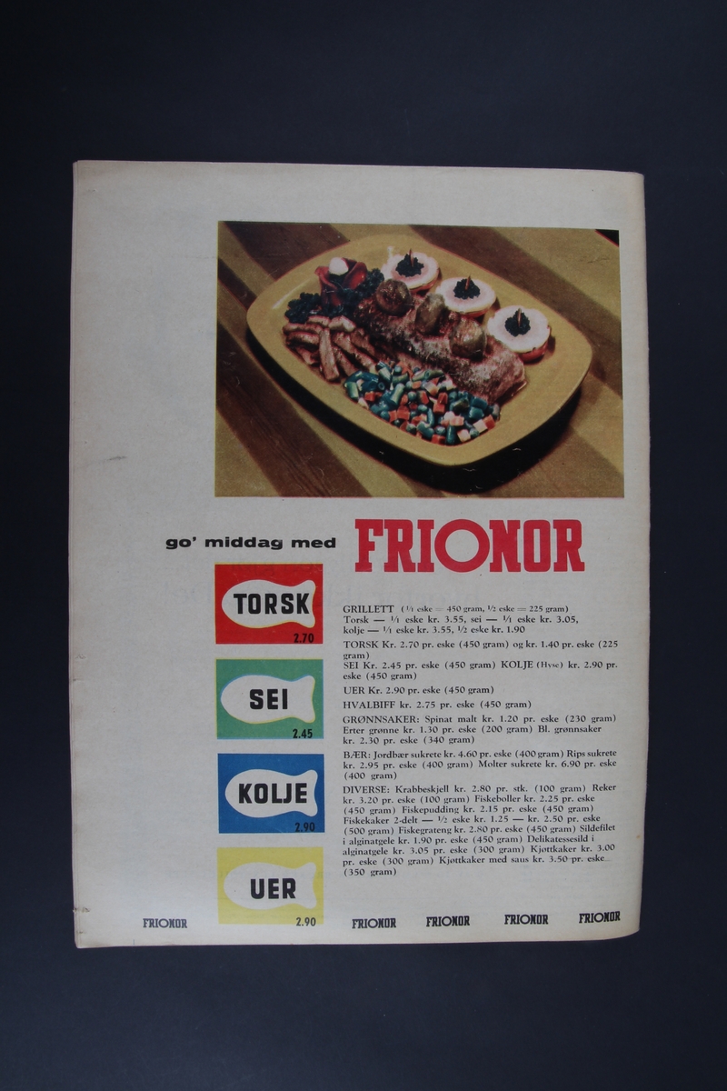 Magasin med rektangulær form som inneholder diverse artikler, tegneserie og reklame.