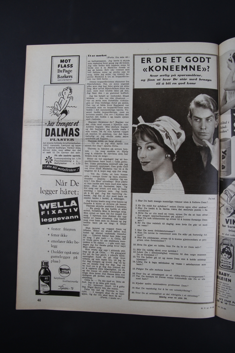 Magasin med rektangulær form som inneholder diverse artikler, tegneserie og reklame.
