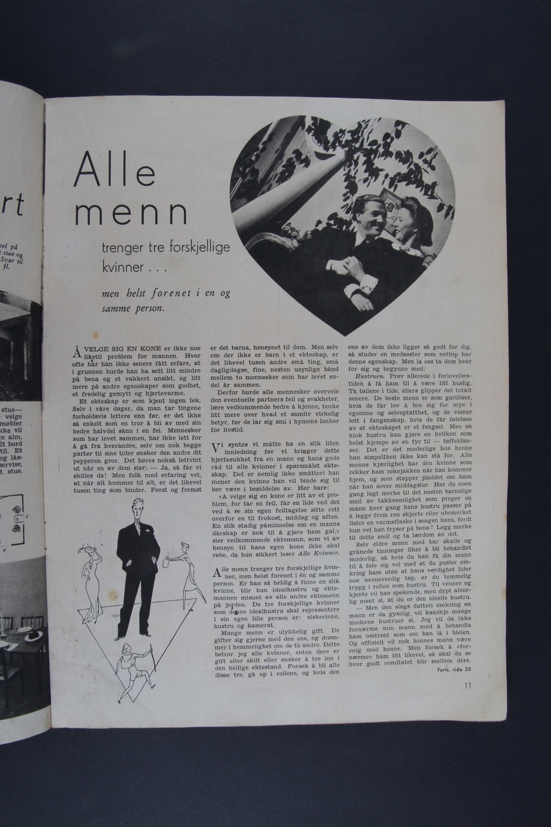 Magasin med rektangulær form som inneholder diverse artikler, tegneserier og reklame.