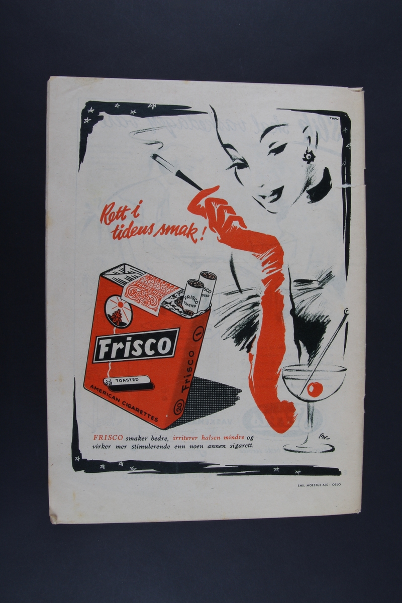 Magasin med rektangulær form som inneholder diverse artikler, tegneserier og reklame.