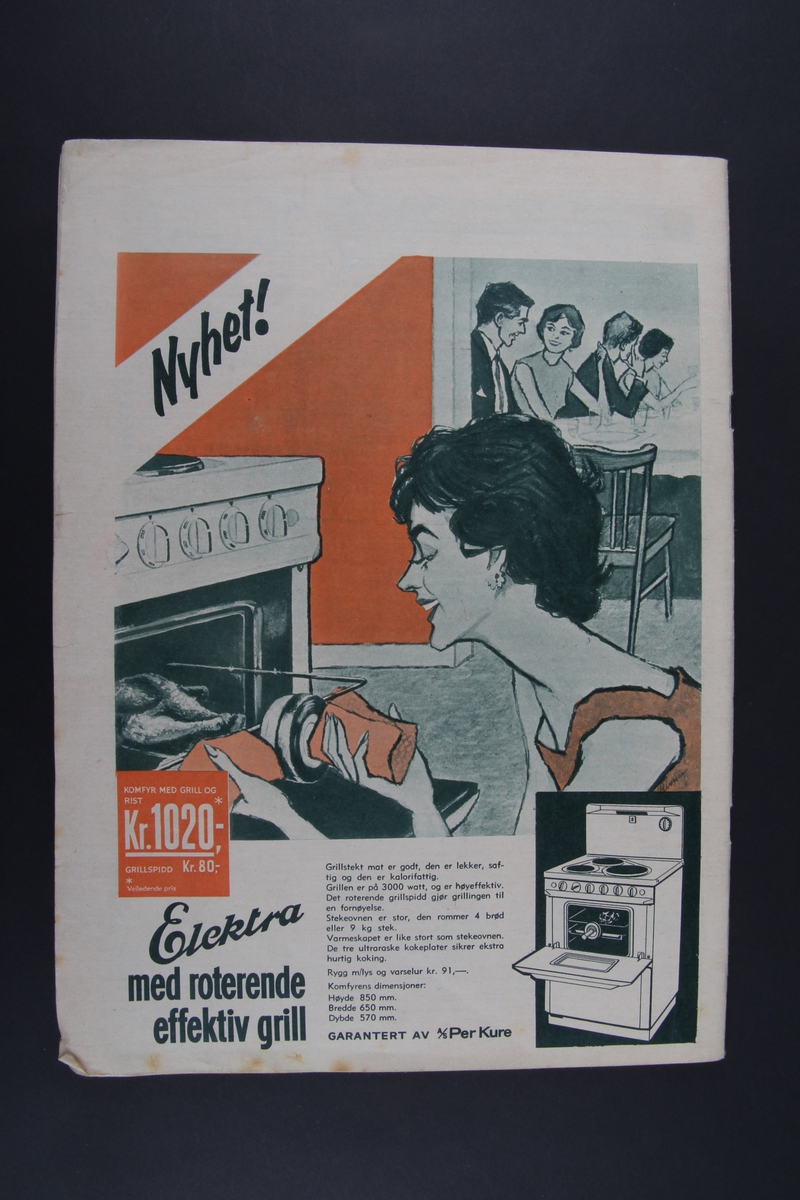 Magasin med rektangulær form som inneholder diverse artikler, tegneserier og reklame.