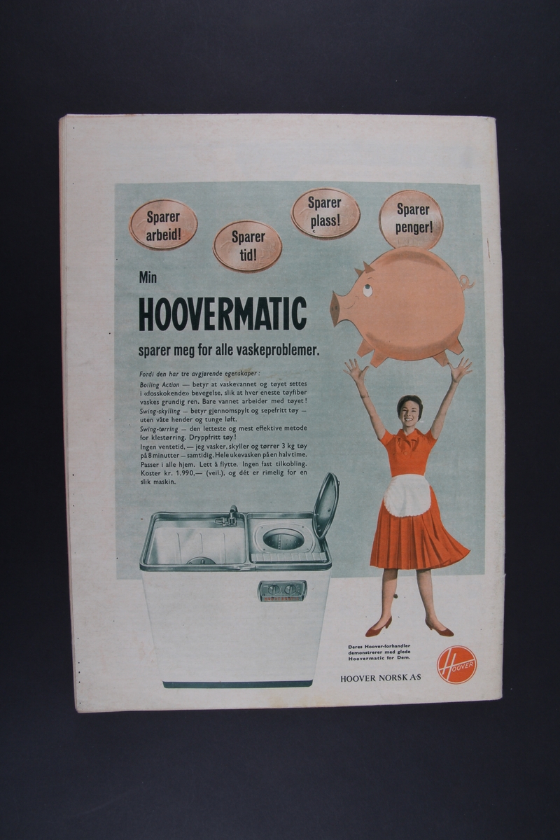 Magasin med rektangulær form som inneholder diverse artikler, tegneserier og reklame.