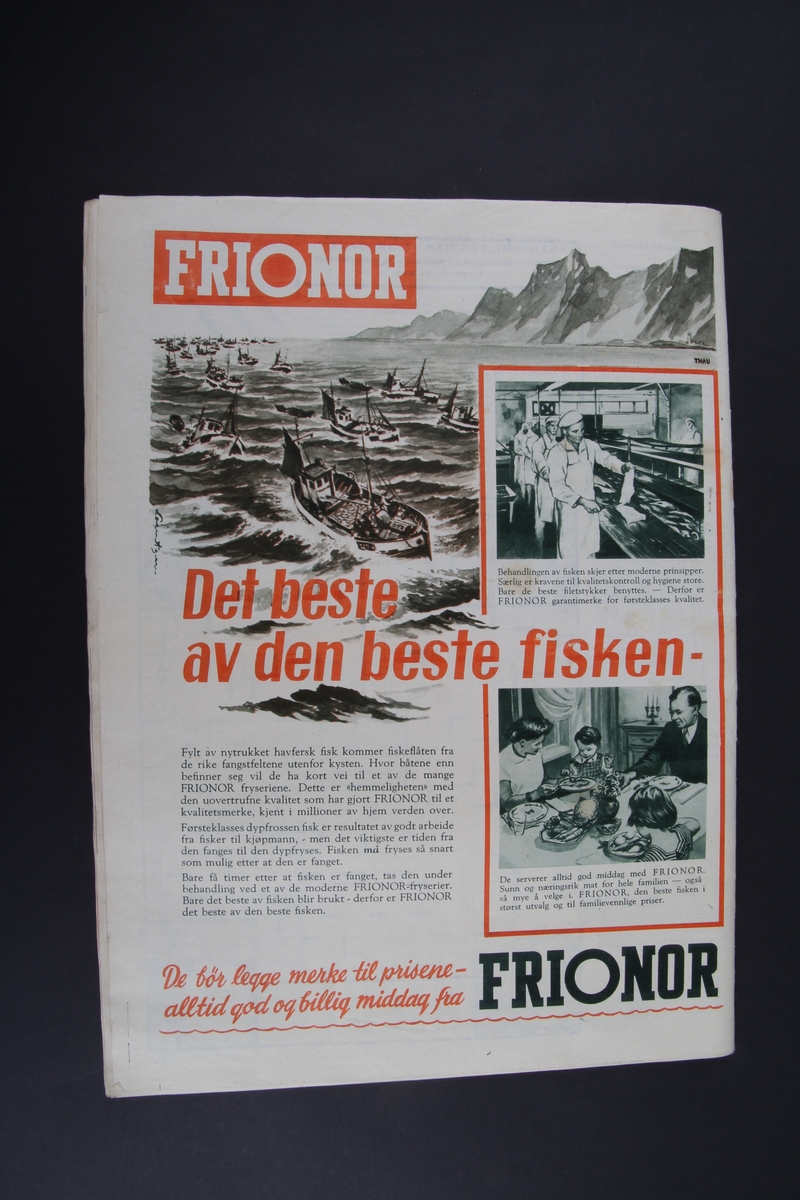 Magasin med rektangulær form som inneholder diverse artikler, oppskrifter og reklame.