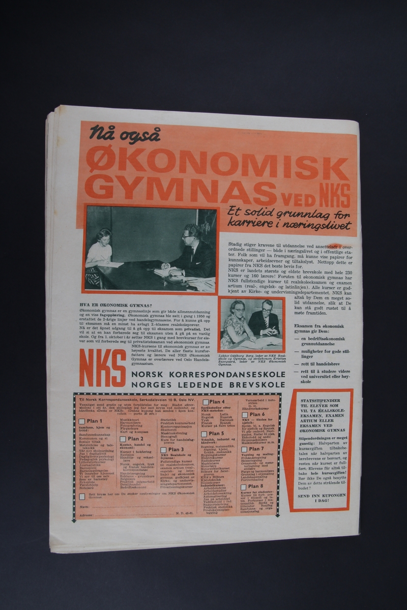 Magasin med rektangulær form som inneholder diverse artikler, oppskrifter og reklame.