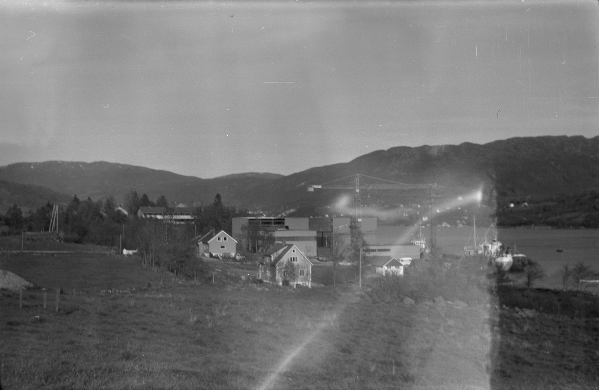 Skipsindustrien på Lunde i Ølensvåg sett mot aust, 1975.