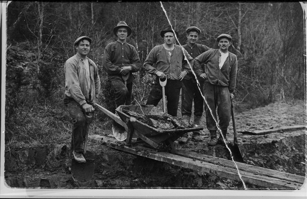 Järnvägsbygget Faringe - Gimo, Uppland 1918