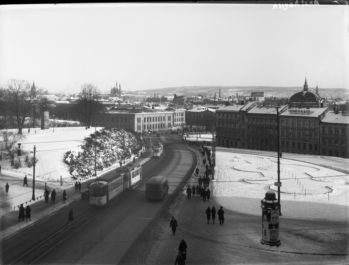 Utsikt over nedre del av Slottsparken. 