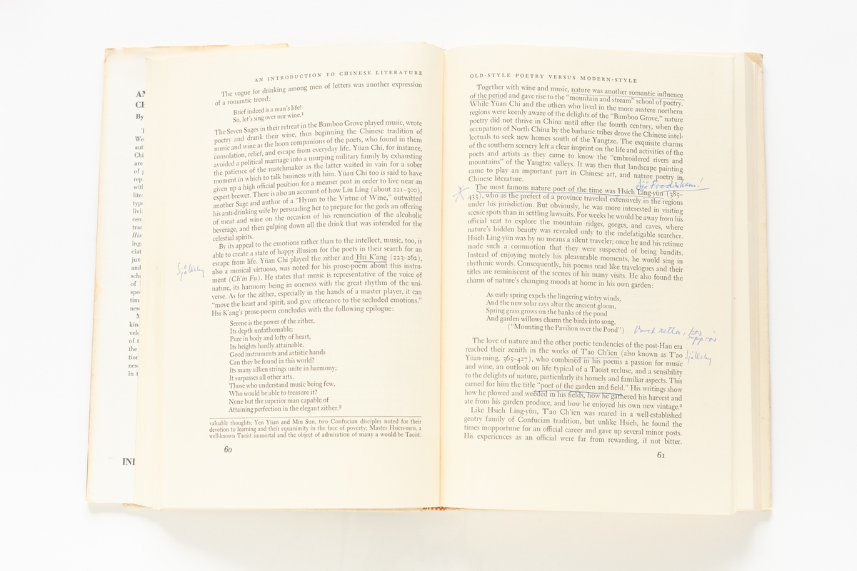 Liu Wu-Chi: An Introduction to Chinese Literature
