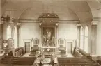 Hovmantorps kyrka. Interiör ca 1902.