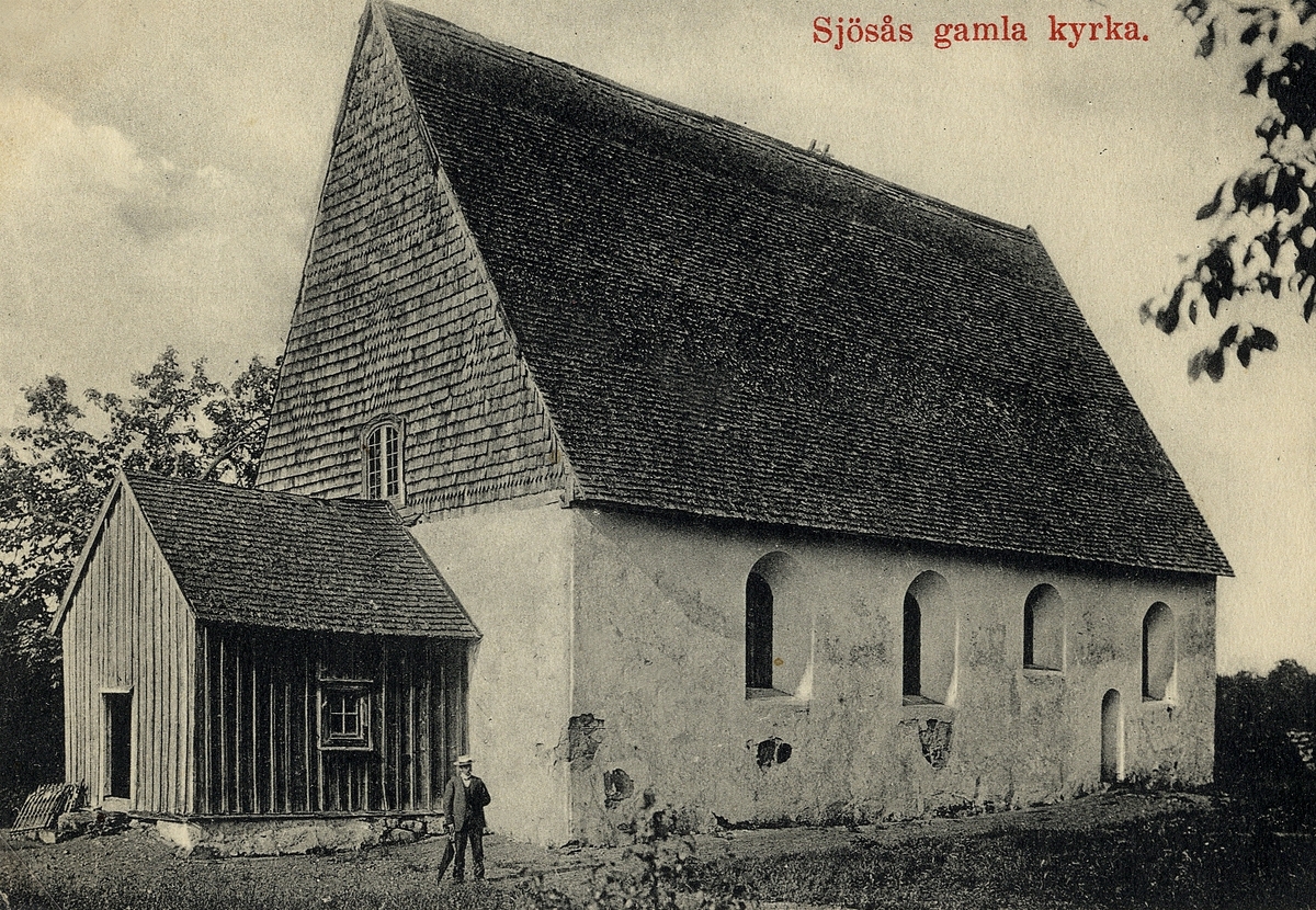 Sjösås gamla kyrka, 1910.