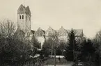 Växjö domkyrka från Linnéparken, ca 1900.