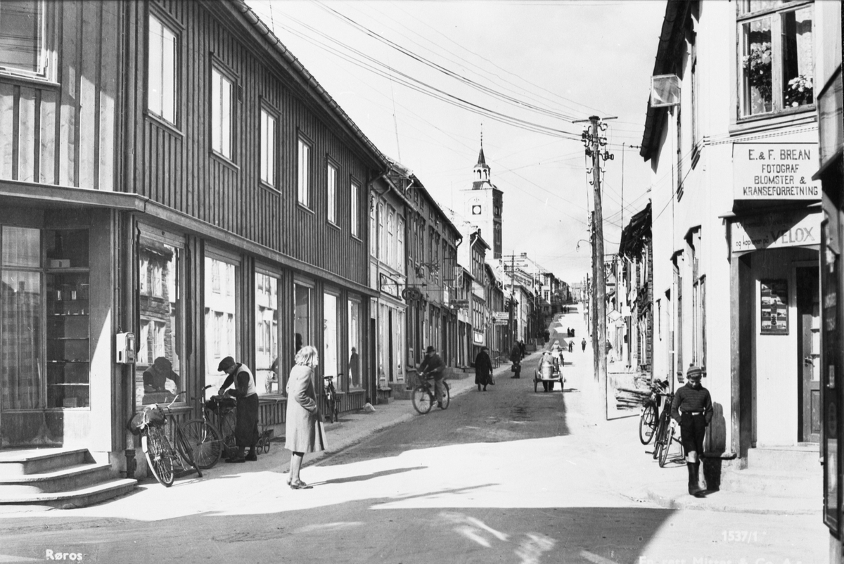 Kjerkgata på Røros sett fra Nilsenhjørnet