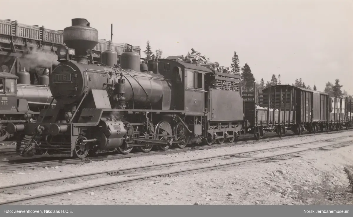 Finske statsbaner (VR, Valtionrautatiet) damplokomotiv litra Tk3 nr. 1161 i Vaala. Lokomotivet ble bygget av Frichs, Danmark i 1949