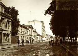Kungsgatan norrut, 1910-tal i Växjö. Fotograferat i höjd med