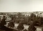 Växjö stad sett från läroverket, mot Växjö centrum. 1910-tal.