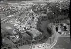 Flygfoto över Sala lasarettsområde och Dammgatan.