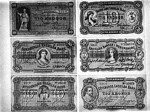 Stockholms Enskilda bank
Enskilda banken i Venersborg
Sundsvalls Enskilda bank
Bohusläns Enskilda bank
Uplands Enskilda bank
Göteborgs Enskilda bank