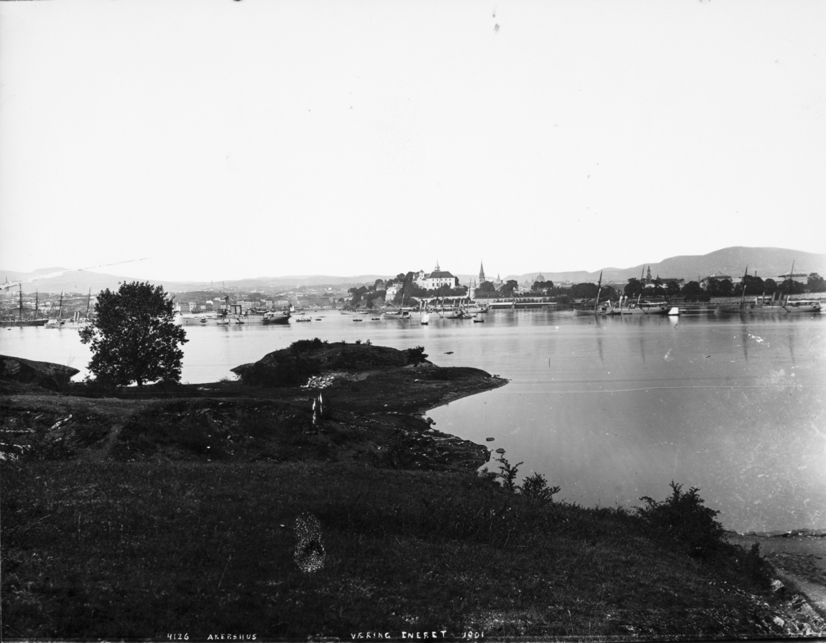 Akershus festning fotografert fra Hovedøya.