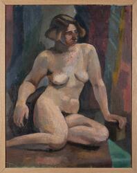 Sittande kvinneakt, frontalt [Maleri]