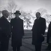 Ruben Wagnsson till höger, Eije Mossberg till vänster. Kommunindelning vårvinter 1950.