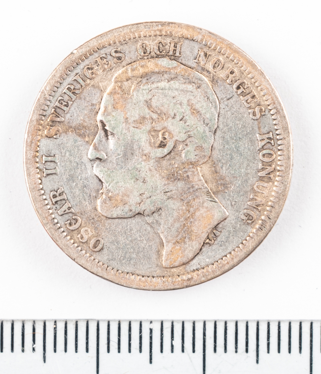 Mynt, Sverige, 1 krona, 1877.