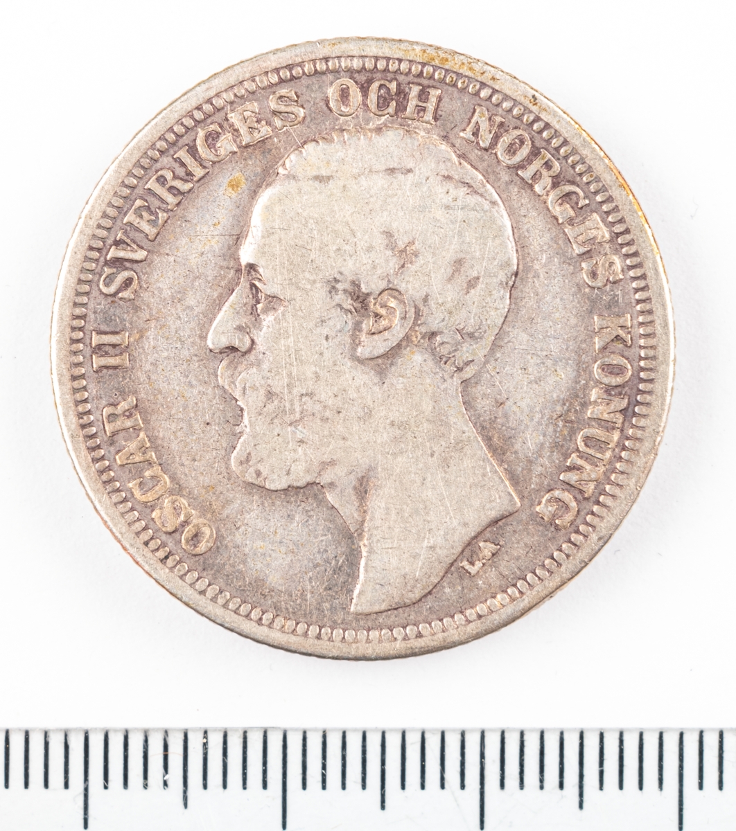 Mynt, Sverige, 2 kronor, 1880.