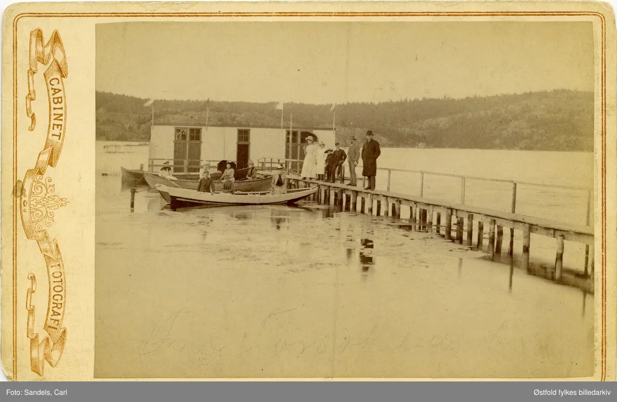 Badehuset ved Torsøkilens Bad i Torsnesn, Borge, ca. 1899.