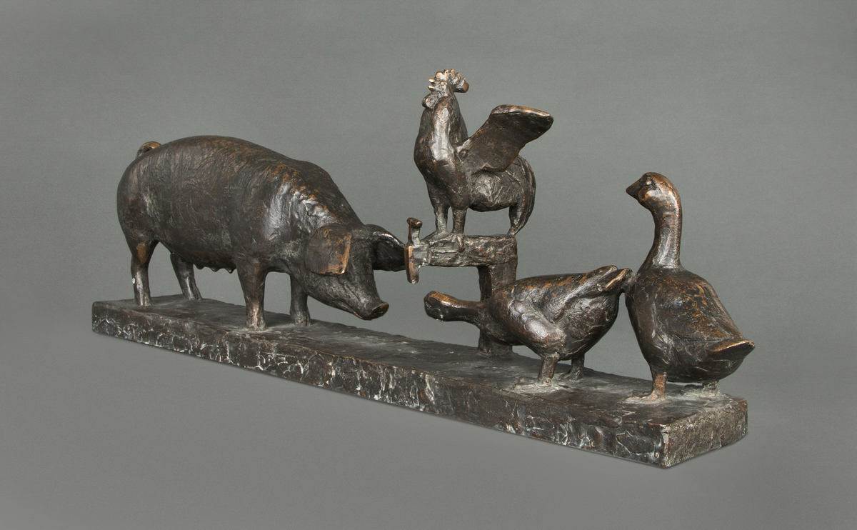 Småbruksidyll [Bronseskulptur]