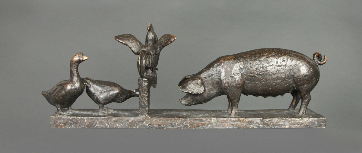 Småbruksidyll [Bronseskulptur]