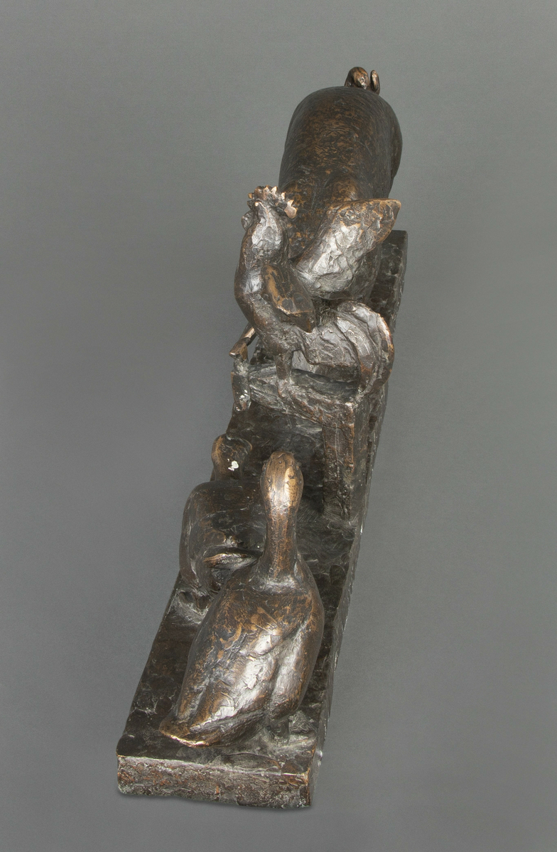 Småbruksidyll [Bronseskulptur]