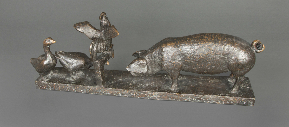 Småbruksidyll [Bronseskulptur]