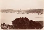 Stockholm. Svenska eskadern under Kommendör Pettersens befäl, till ankars i Stockholm 1872.  Kanonbåten Sigrid-Kapt. Aerhenius.