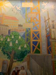 Interiört måleri på CGC-huset i Karlstad målat av konstnären