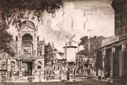 Byprospekt med Klingenberggaten [papirkunst]