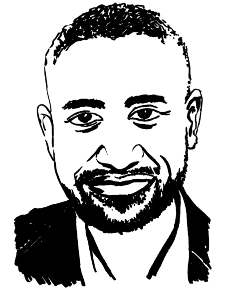 Drawing illustrating a man.