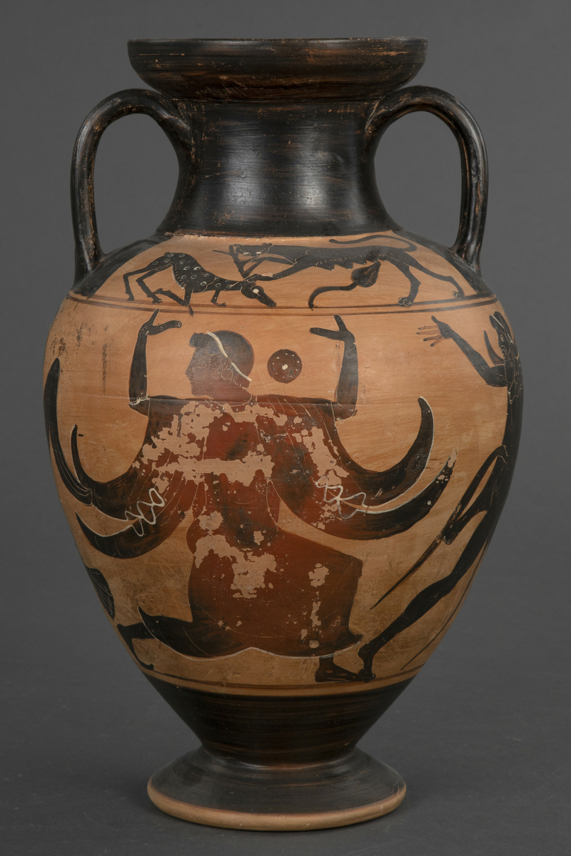 Dekor av Micali-maler. Svartfigur.