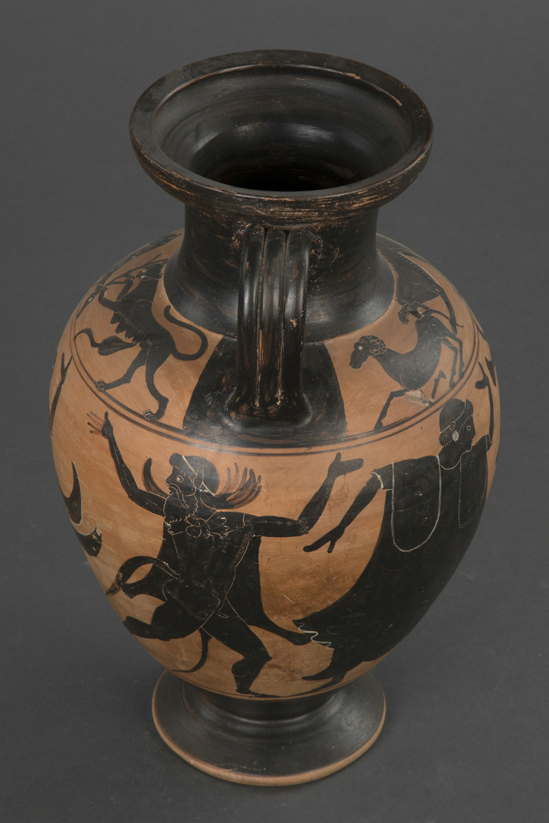 Dekor av Micali-maler. Svartfigur.