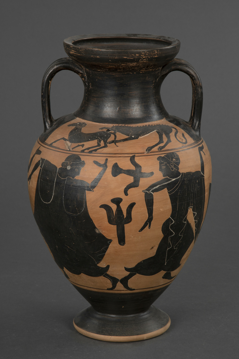 Dekor av Micali-maler. Svartfigur.