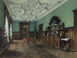 Fra spisestuen i Karl Johans gate 16 [papirkunst]