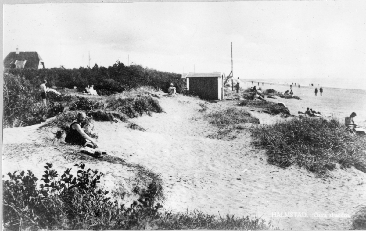 Halmstad, Östra stranden. Foton efter vykort.