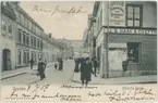 Brevkort - Politiska knuten, Drottninggatan-Fyristorg, Uppsala före 1906