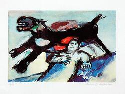 Man med häst [Grafik]