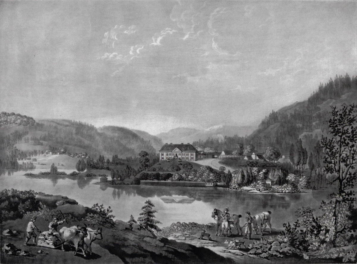 arkitektur, gård, arbeide, okse, kjerre, vann