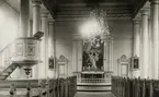 Interiör från okänd kyrka, troligen Växjö stift. 1930-tal.