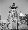 St. Vitus-katedralens södra fasad. Tjeckoslovakien-Ungern-Österrike 1935.