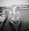 Ångbåten Hebe ligger vid kaj. Donau, Wien. Tjeckoslovakien-Ungern-Österrike 1935.