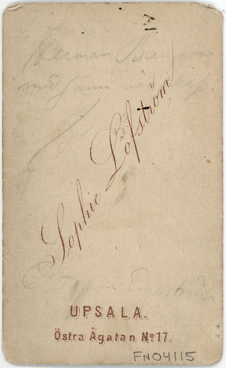 Kabinettsfotografi - Otto von Engeström, Uppsala 1870-tal