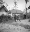 Lekande barn i Tiszafüred. Tjeckoslovakien-Ungern-Österrike 1935.