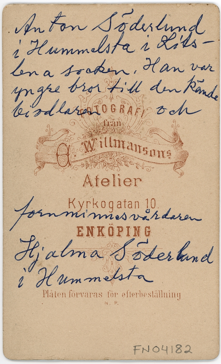 Kabinettsfotografi - Anton Söderlund från Hummelsta, Enköping