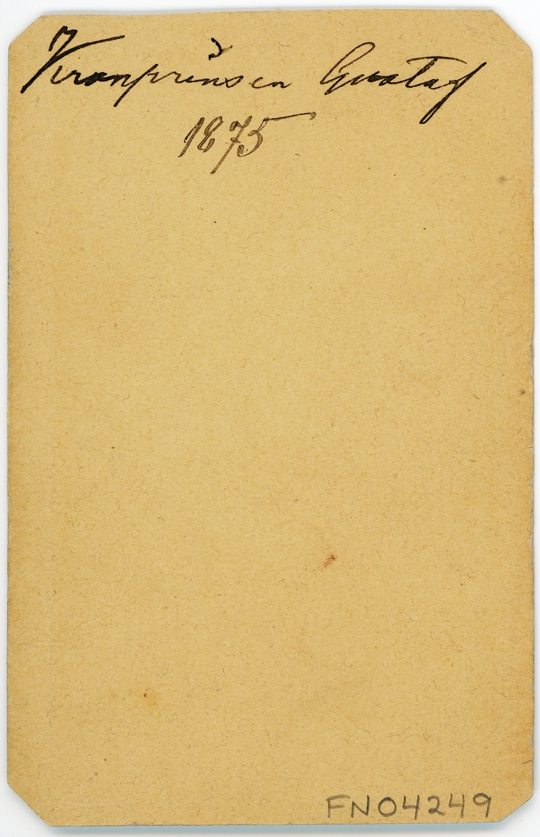 Kabinettsfotografi - kronprins Gustaf, 1875